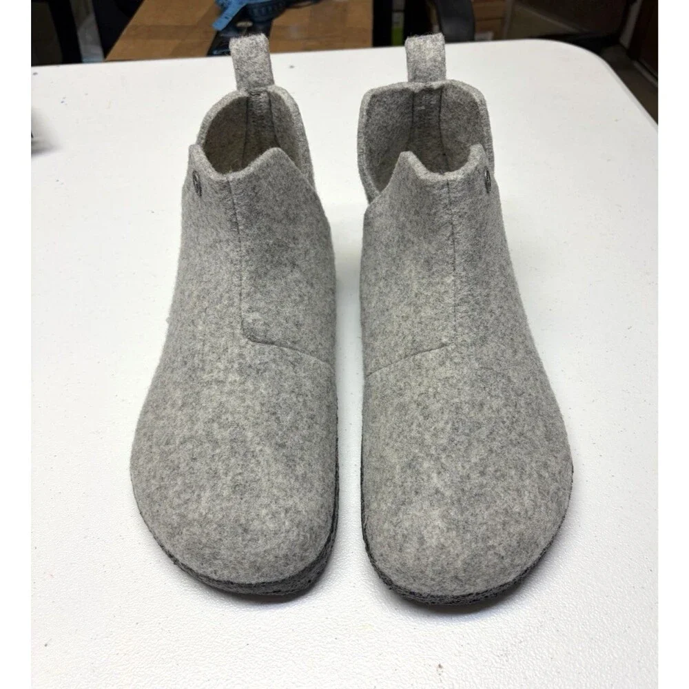 Birkenstock Andermatt 80% Wool Felt Booties Gray Men’s Size 8 Women’s 10 NIB